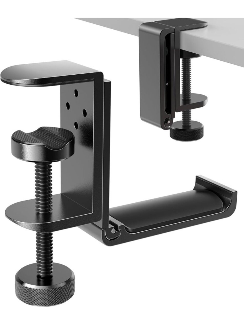 Foldable Headphone Stand Holder - Aluminum Clamp Hook for Gaming & Soundbar